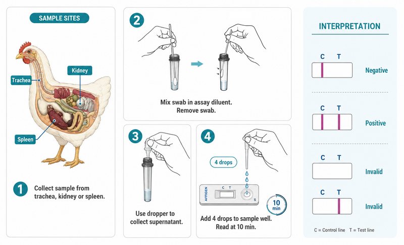 Load image into Gallery viewer, AffiVET® Poultry Newcastle Disease NDV Antigen Rapid Test Kit