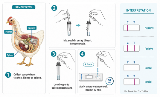 AffiVET® Poultry Newcastle Disease NDV Antigen Rapid Test Kit